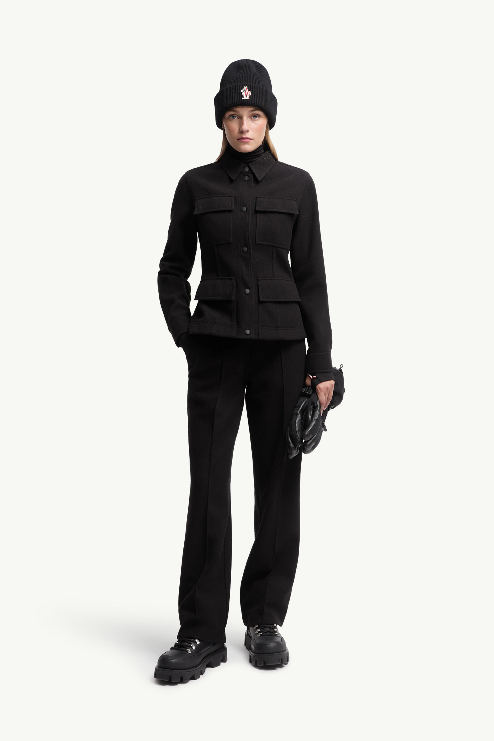 Interlock Long Sleeve Shirt Women Black Moncler 0