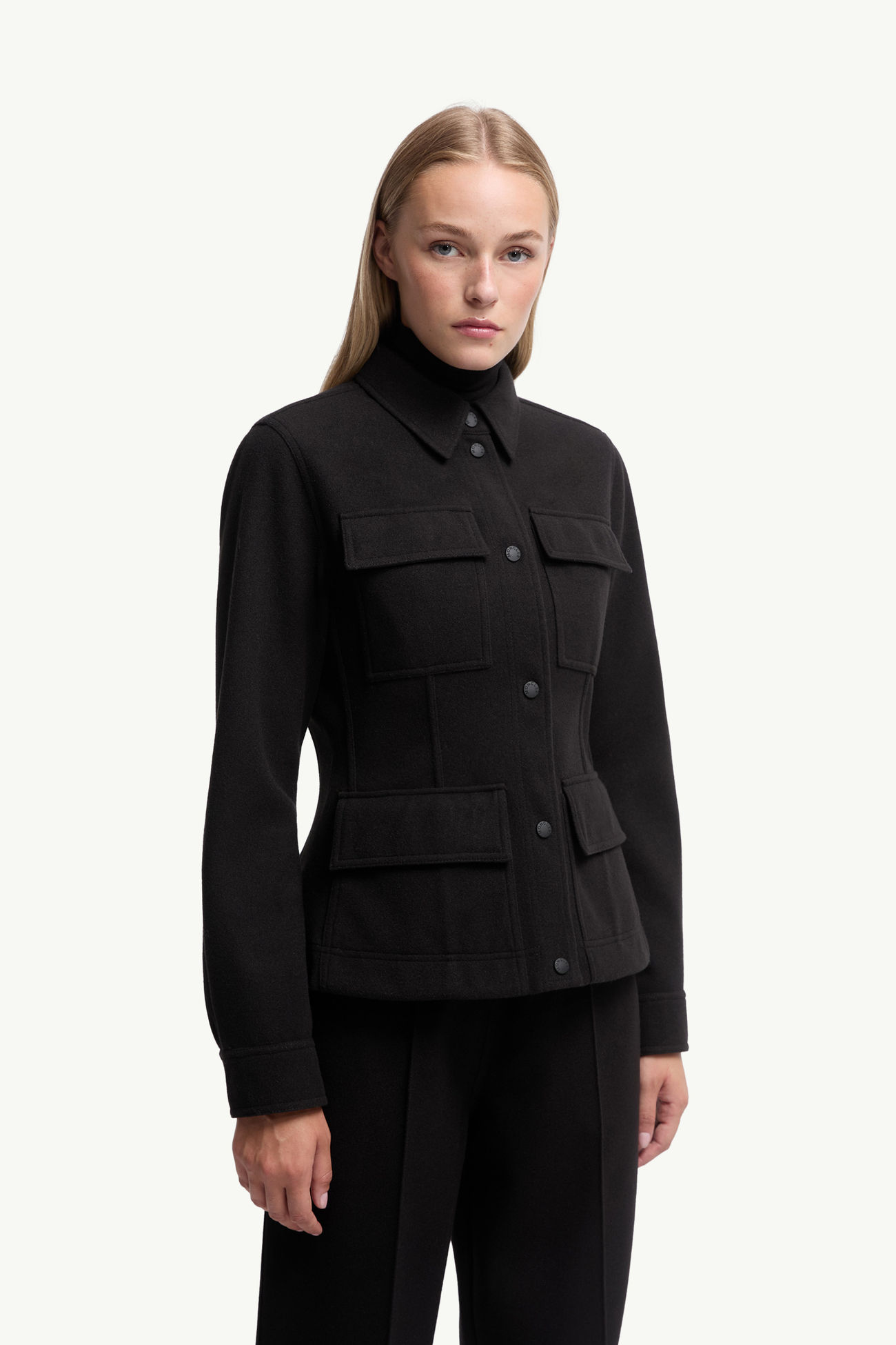 棉毛布長袖恤衫 女士 黑色 Moncler 3