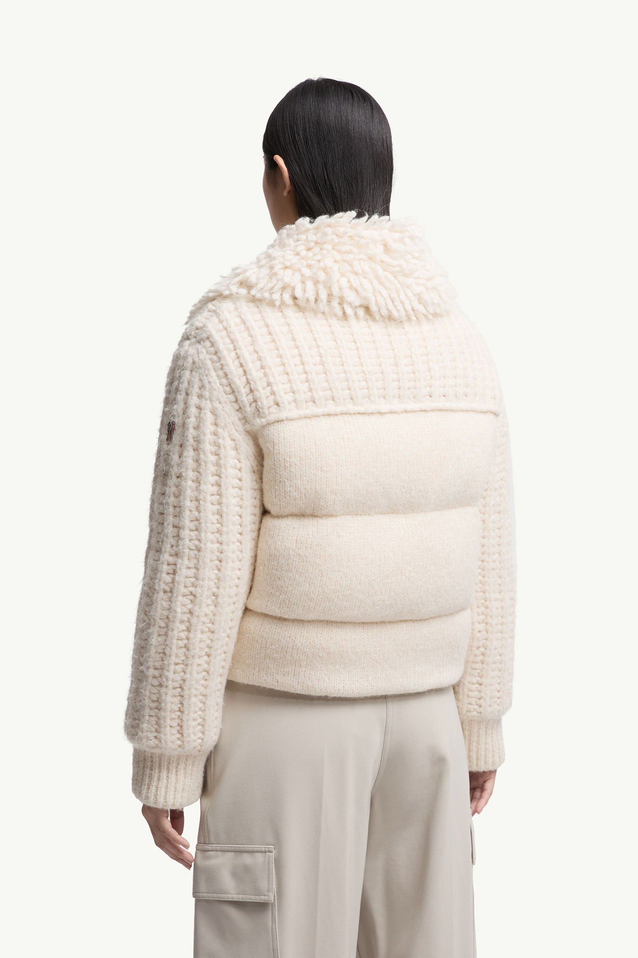 Hillehorn kurze Daunenjacke aus Alpakamischung Damen Weiß-Elfenbein Moncler 4