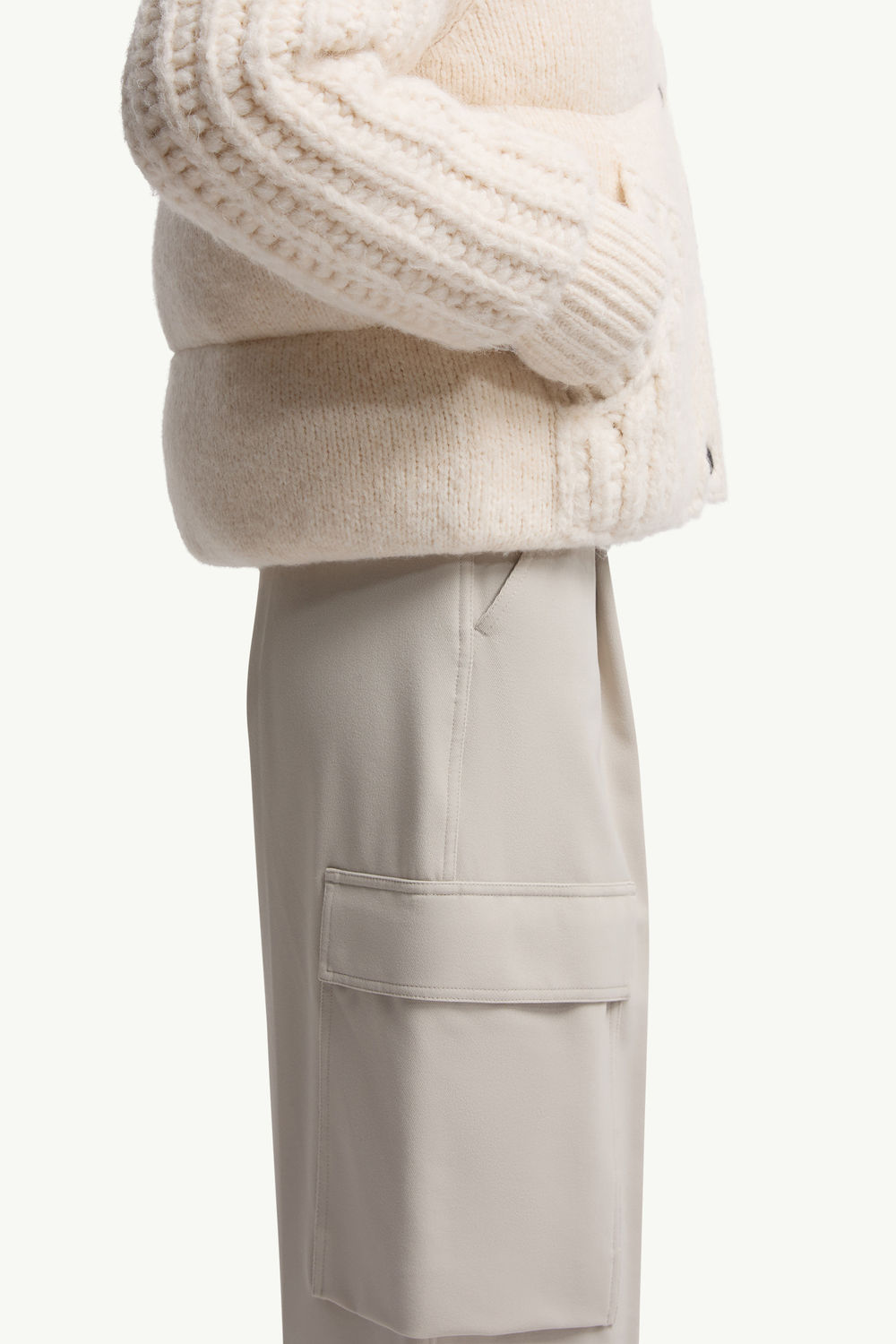 Hillehorn Alpaca Blend Short Down Jacket Women White Ivory Moncler 5