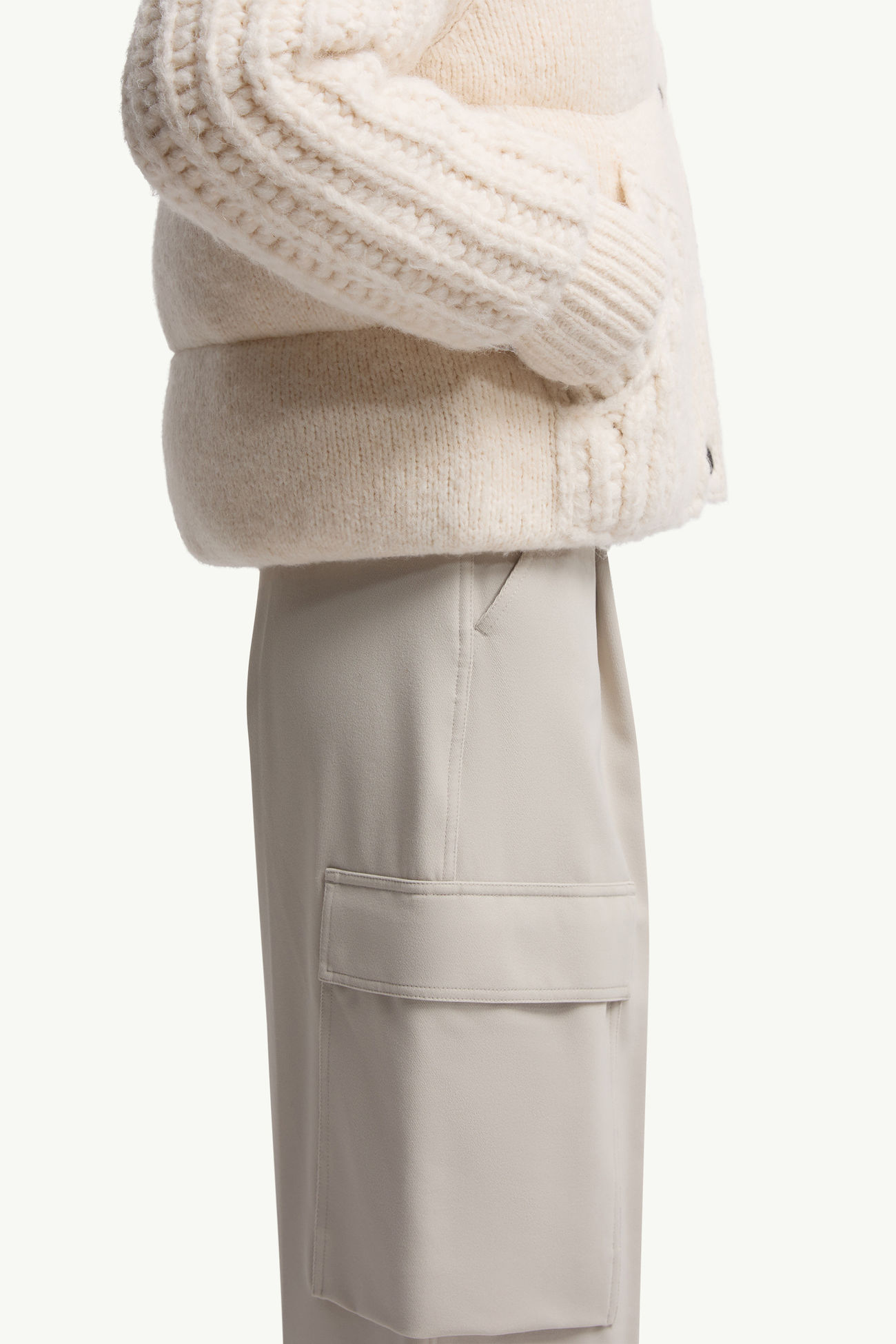 Plumífero corto de mezcla de alpaca Hillehorn Mujer Blanco Marfil Moncler 5