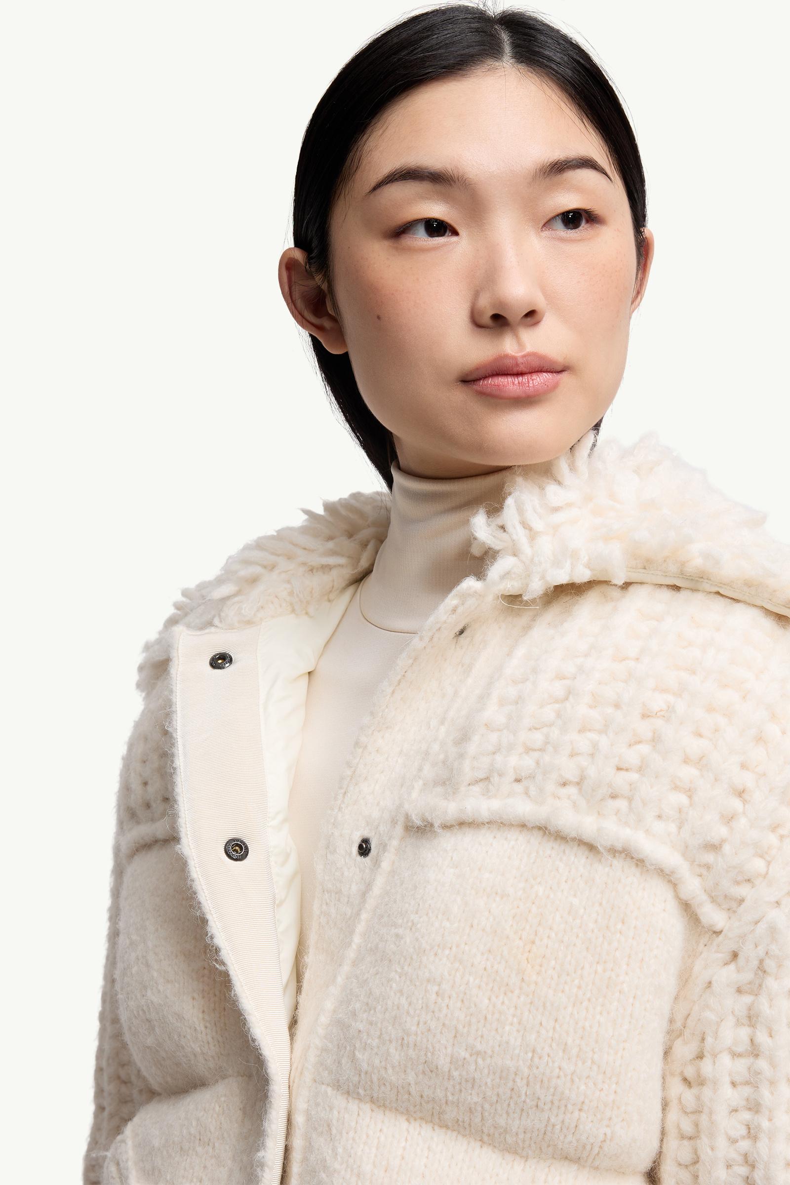 White Ivory Hillehorn Alpaca Blend Short Down Jacket - Short Down