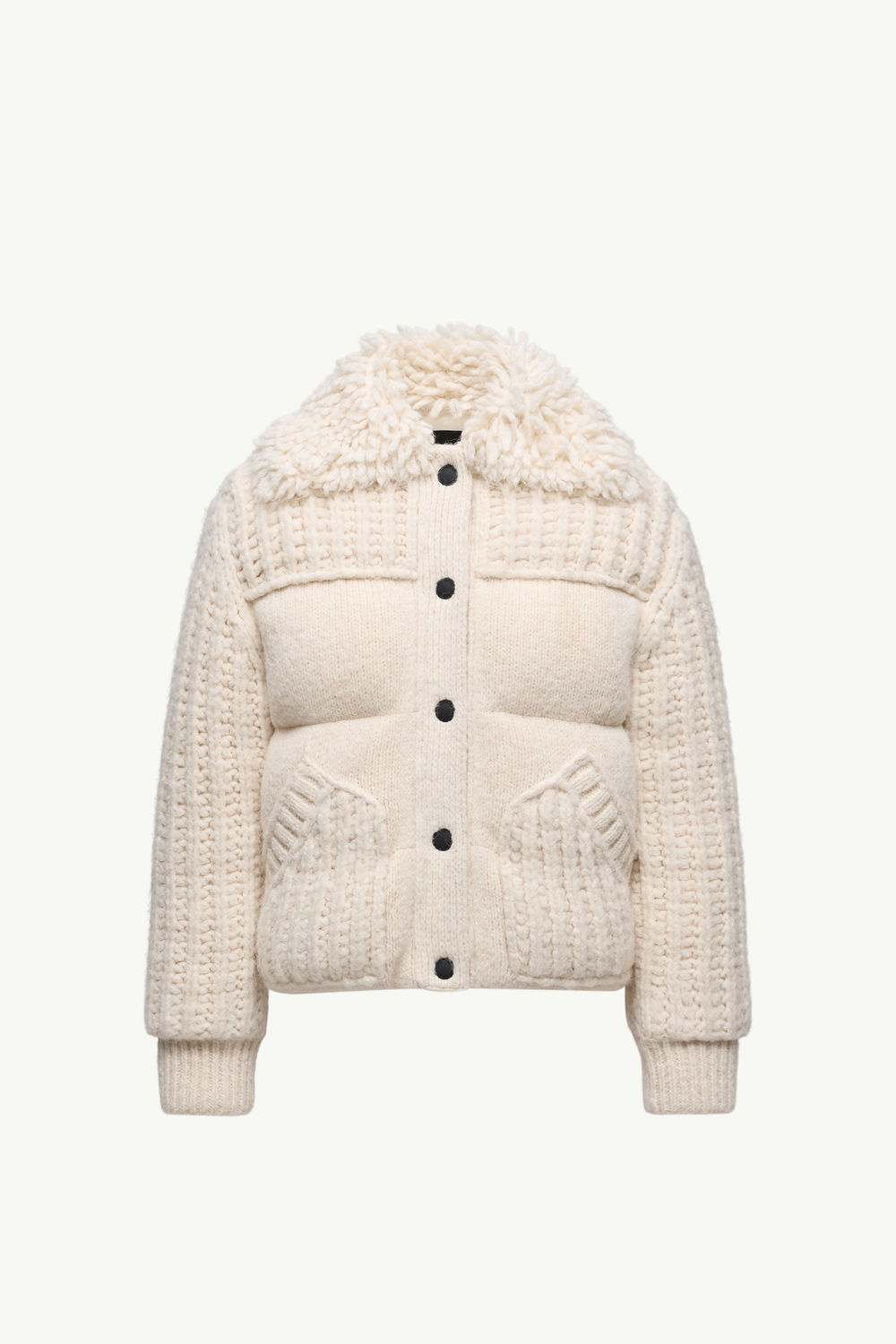 Hillehorn Alpaca Blend Short Down Jacket Women White Ivory Moncler 2