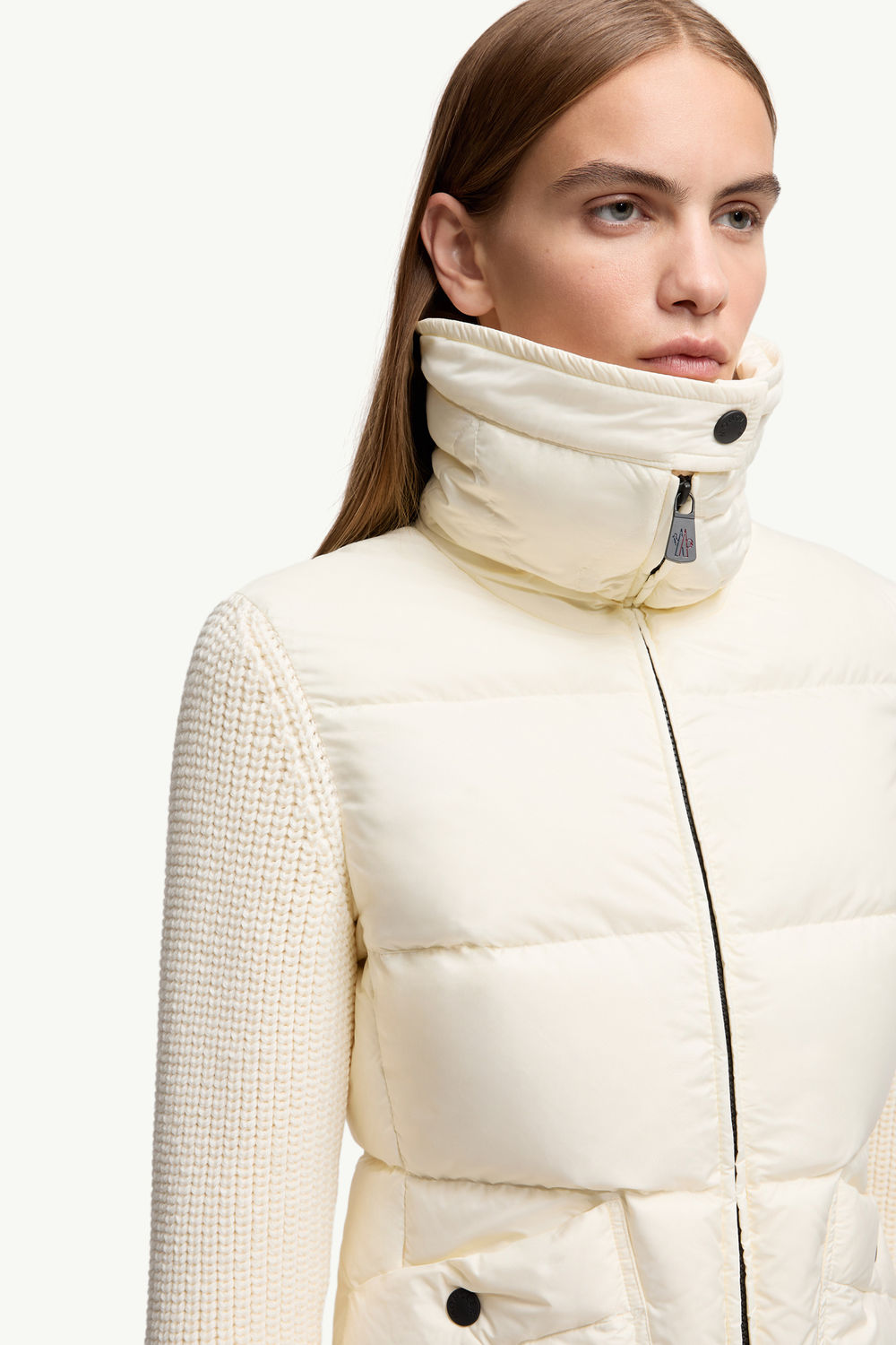 Padded Wool Zip-Up Cardigan Women White Ivory Moncler 5