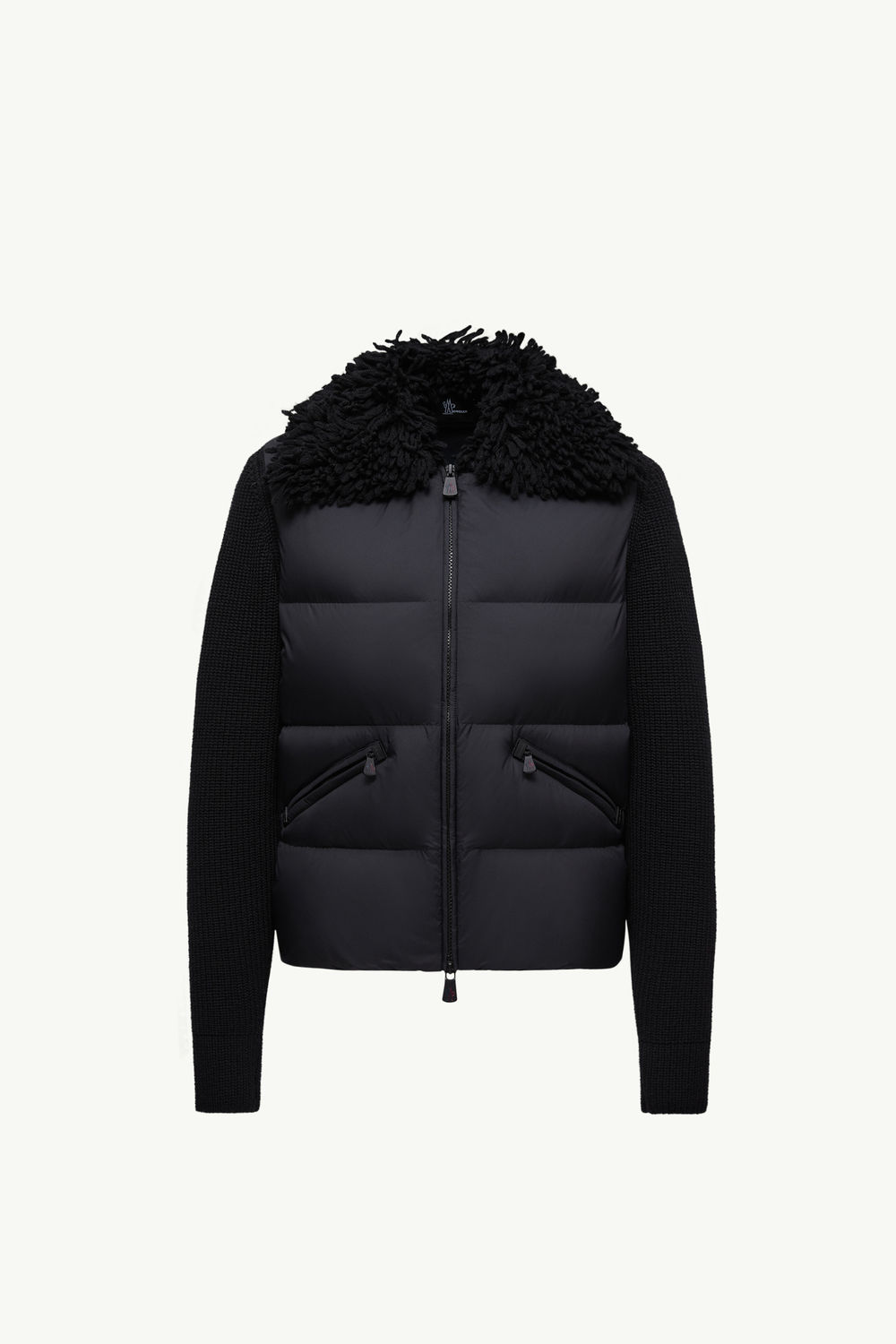 Padded Wool Zip-Up Cardigan Women Black Moncler 2