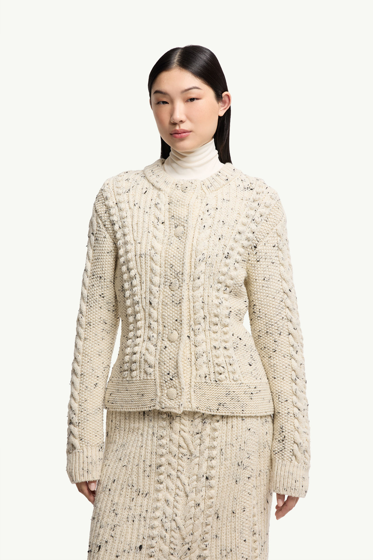 Pull à col roulé en laine mélangée Femmes Blanc Ivoire Moncler 3