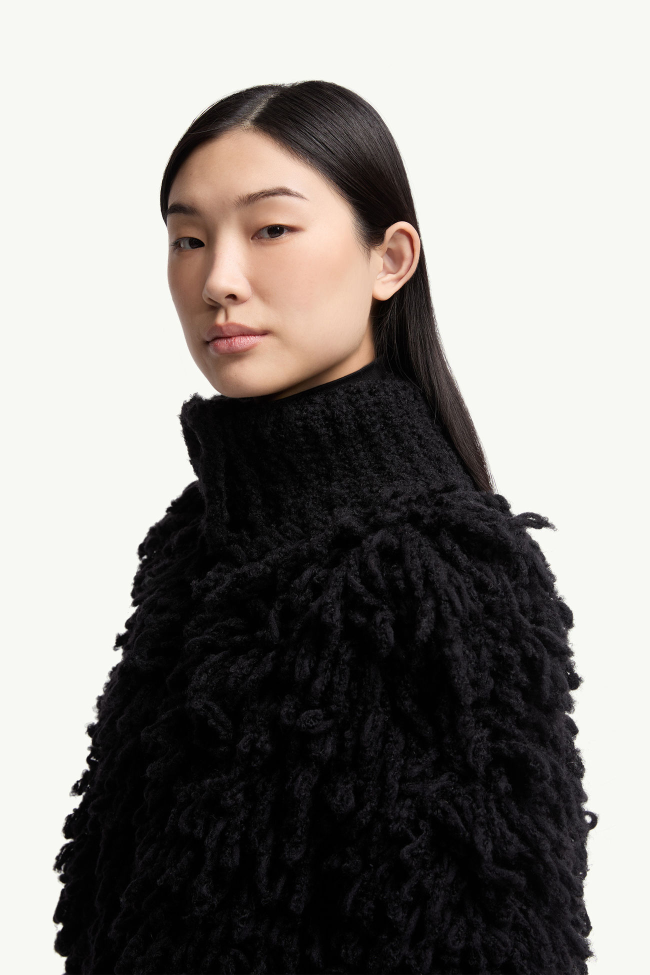 Cárdigan texturizado de mezcla de lana Mujer Negro Moncler 1