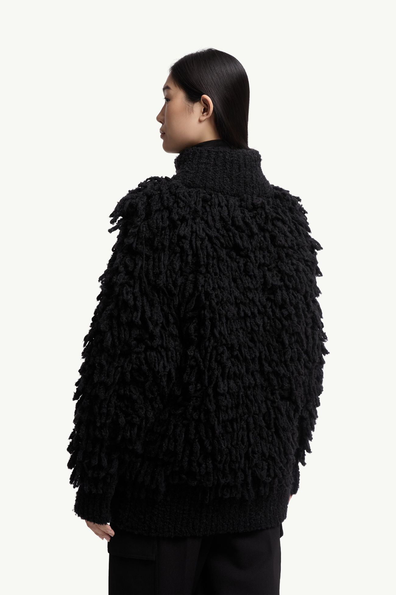 Cardigan testurizzato in misto lana Donna Nero Moncler 4