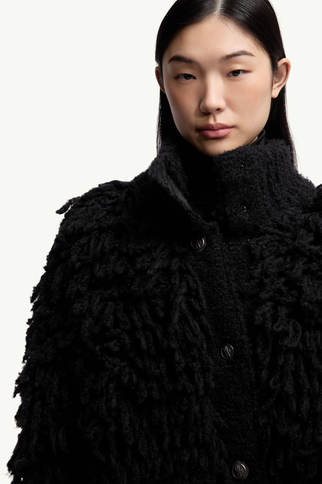 Strukturierte Strickjacke aus Wollmischung Damen Schwarz Moncler 6