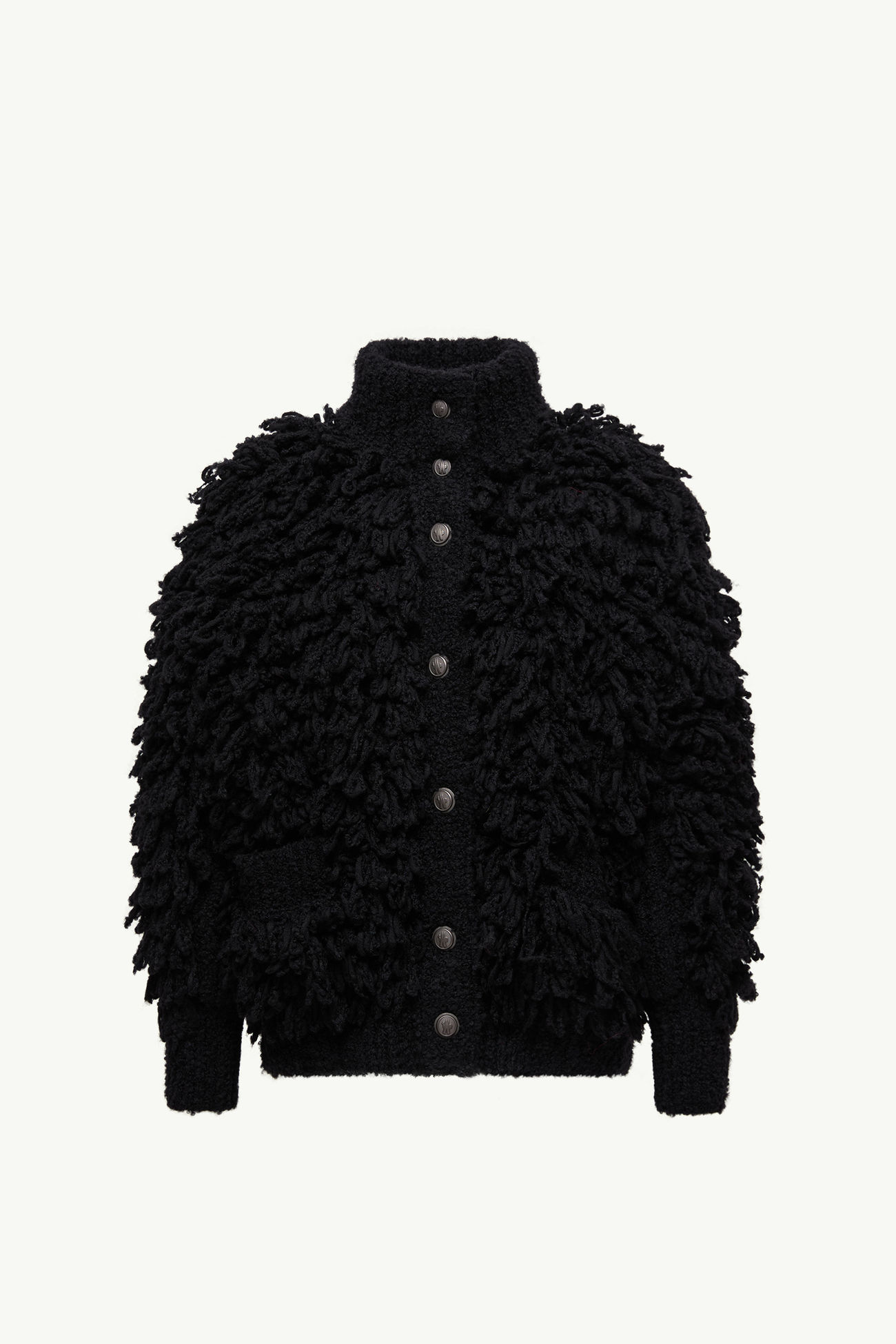 Textured Wool Blend Cardigan Women Black Moncler 2