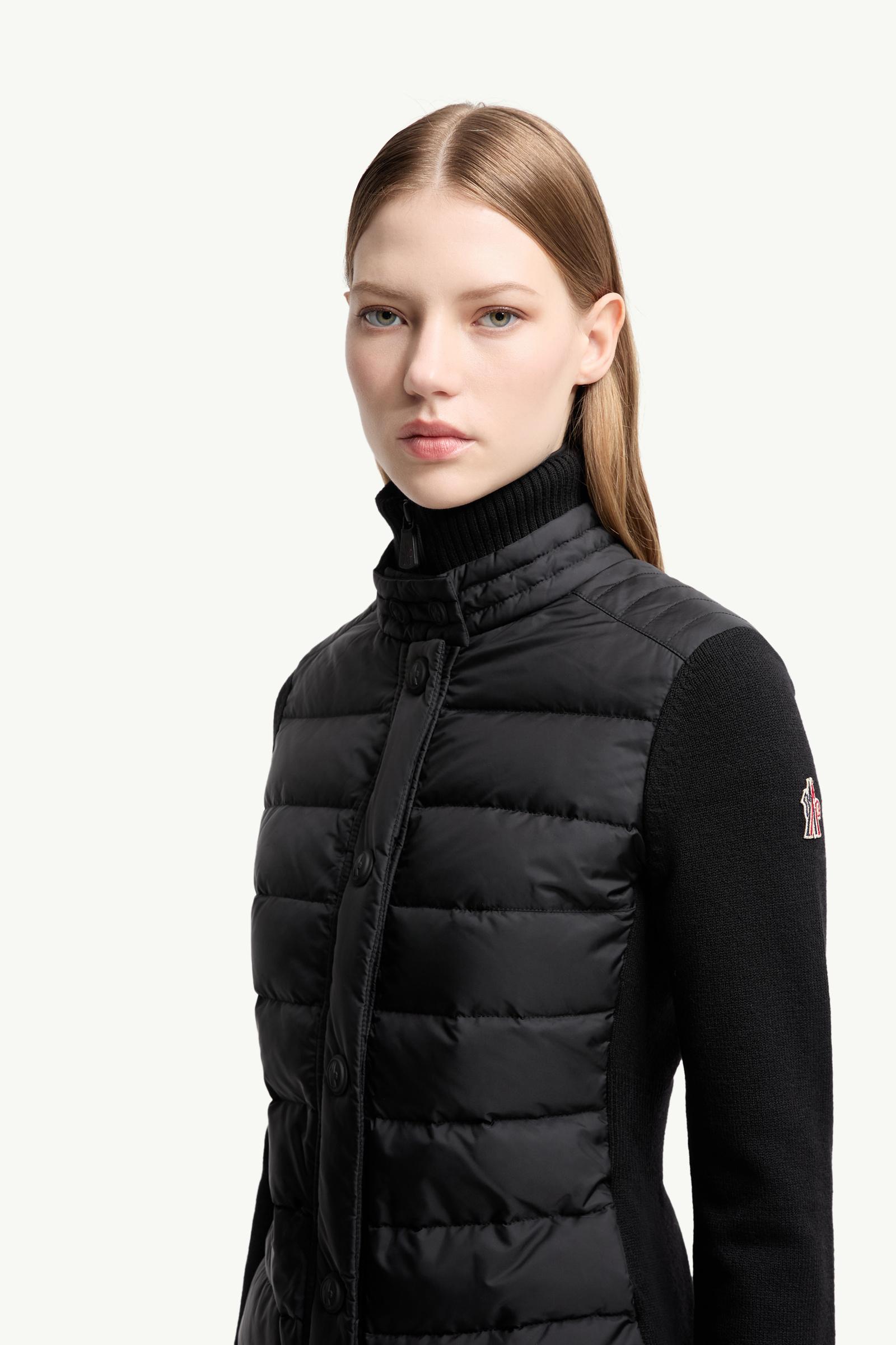 Padded Wool Cardigan Women Black Moncler 1