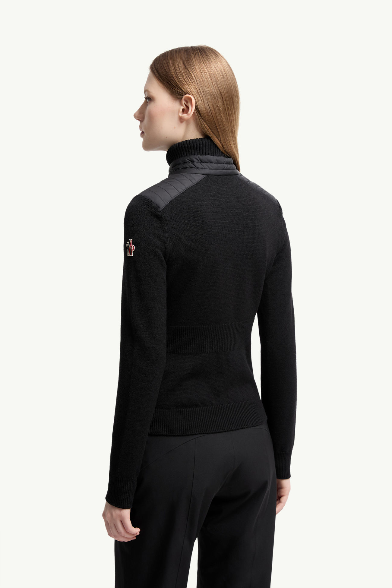 夾層羊毛開襟毛衣 女士 黑色 Moncler 4