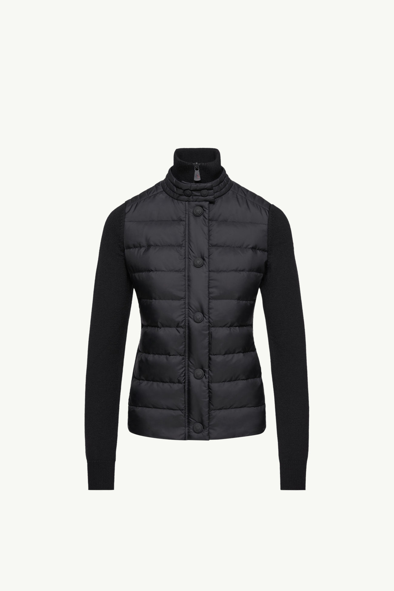 Gepolsterte Strickjacke aus Wolle Damen Schwarz Moncler 2
