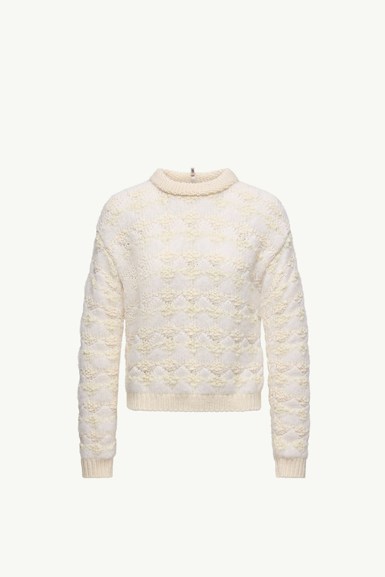 Gestreifter Pullover aus einer Mischung aus Wolle und Alpaka Damen Weiß-Elfenbein Moncler 2