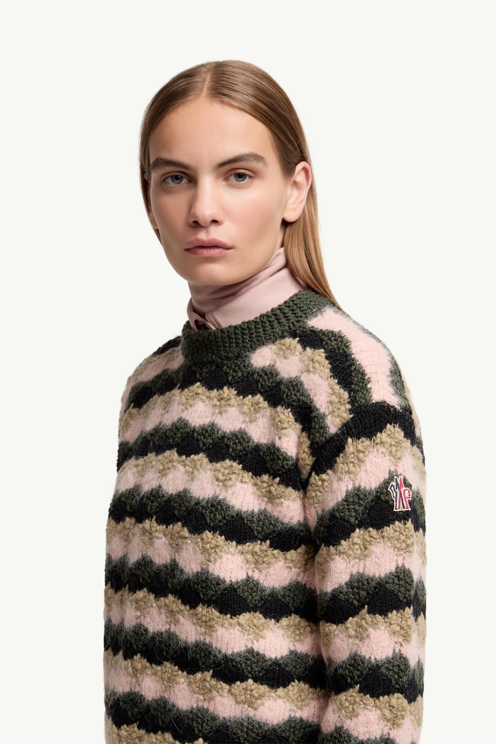 Jersey de rayas de mezcla de lana y alpaca Mujer Multicolor Moncler 1