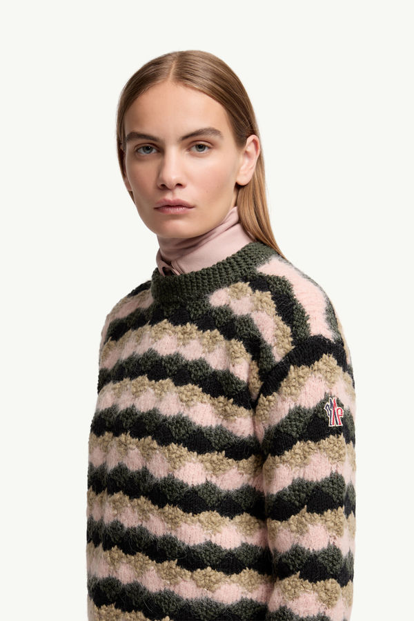 Jersey de rayas de mezcla de lana y alpaca Mujer Multicolor Moncler 1