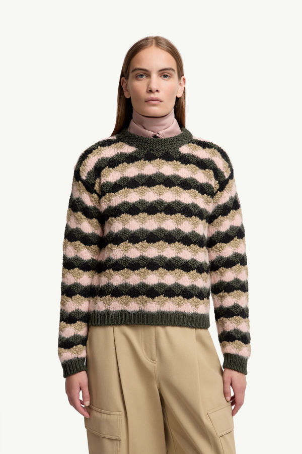 Jersey de rayas de mezcla de lana y alpaca Mujer Multicolor Moncler 3
