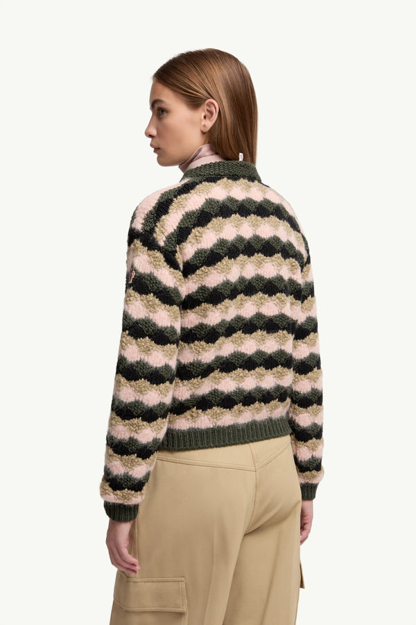 Wool & Alpaca Blend Striped jumper Women Multicolour Moncler 4