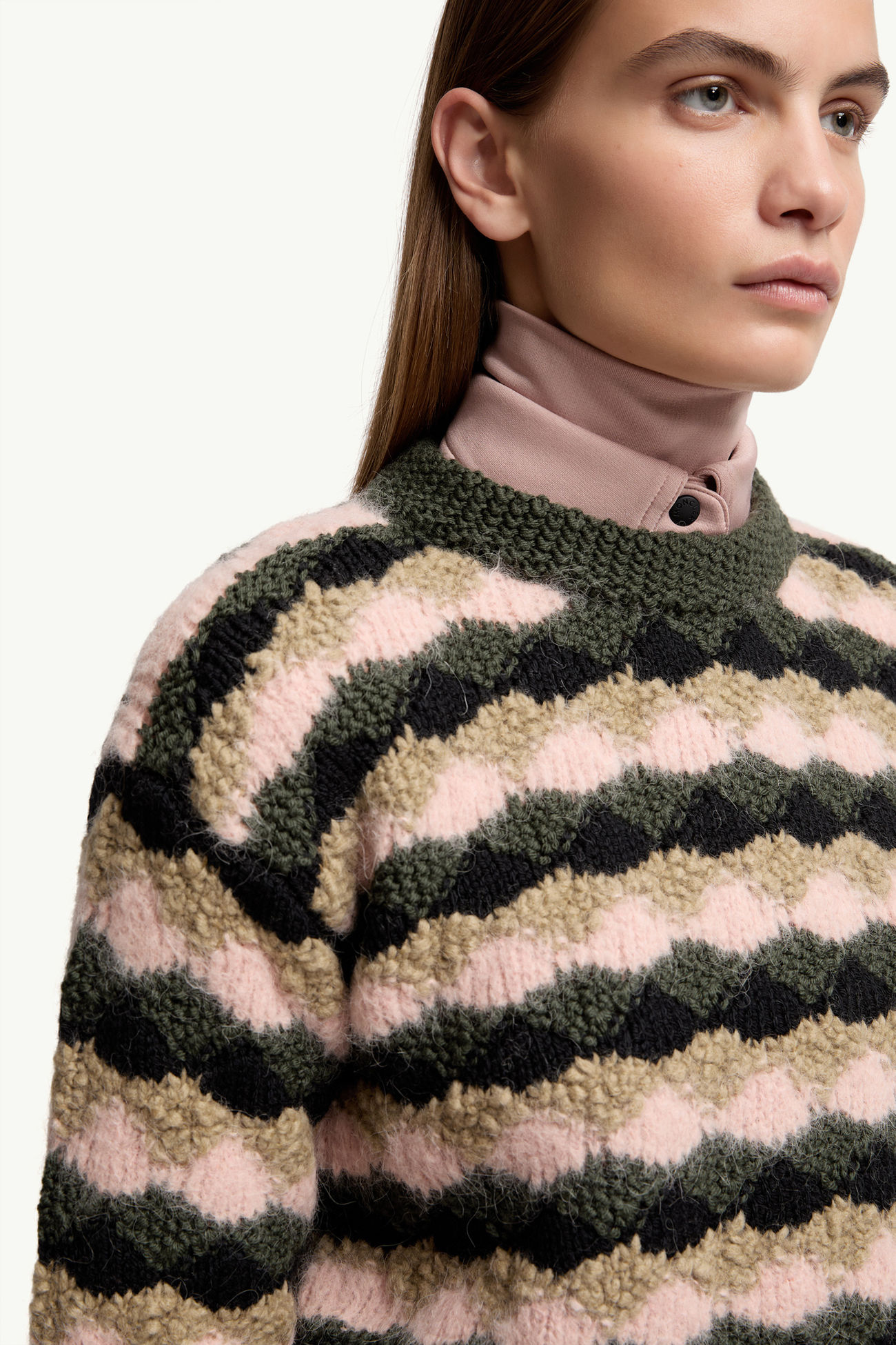 Wool & Alpaca Blend Striped Sweater Women Multicolour Moncler 5