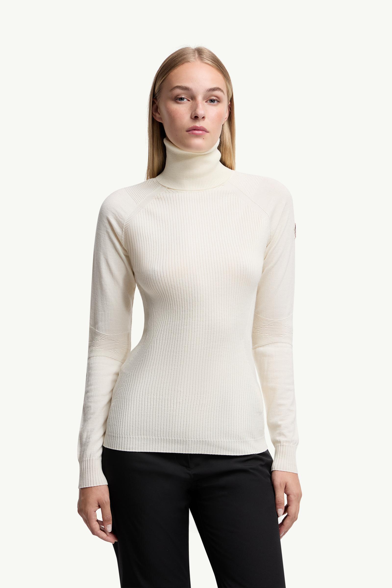 White Wool Blend Turtleneck Sweater - Sweaters & Cardigans for