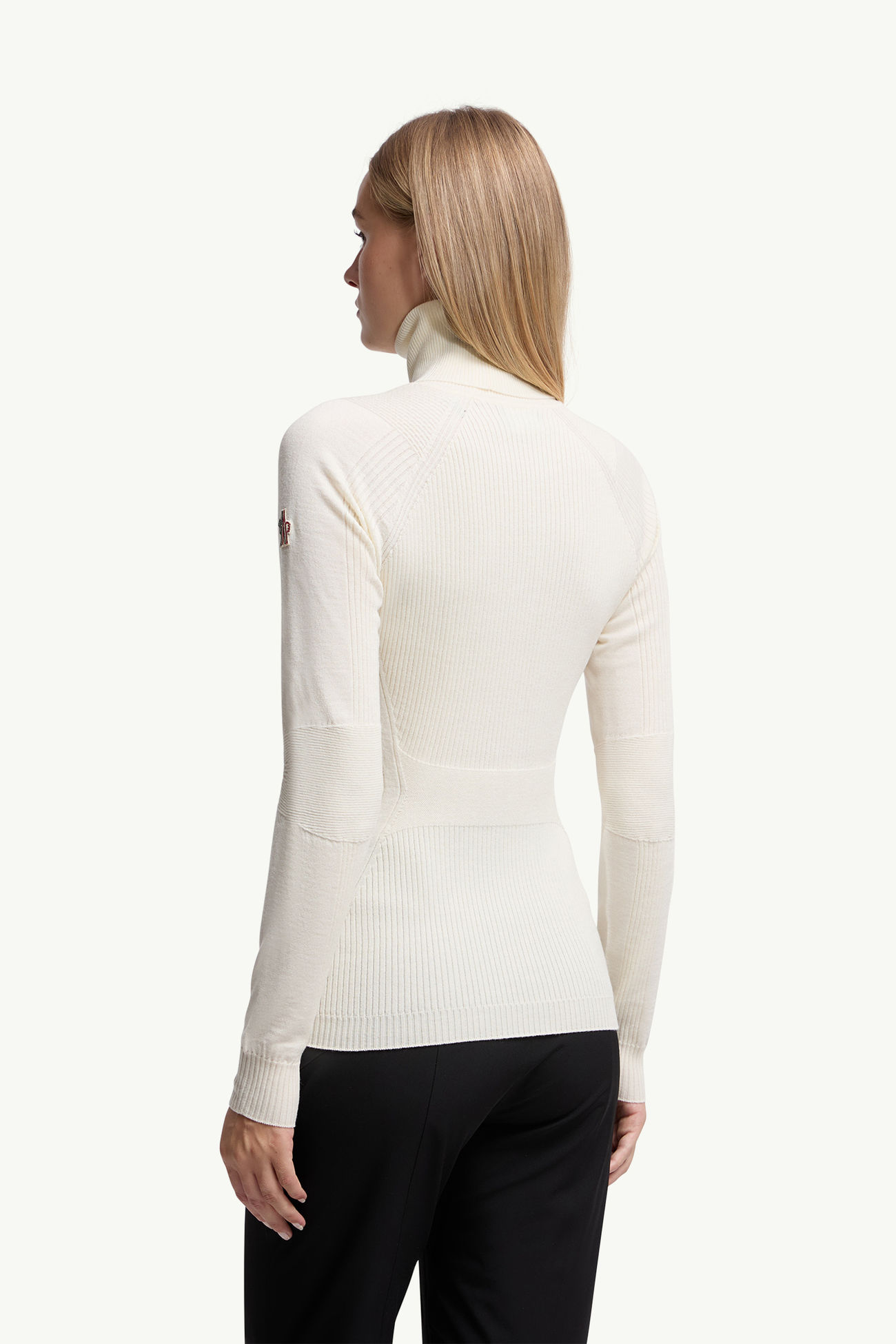 Wool Blend Turtleneck Sweater Women White Moncler 4