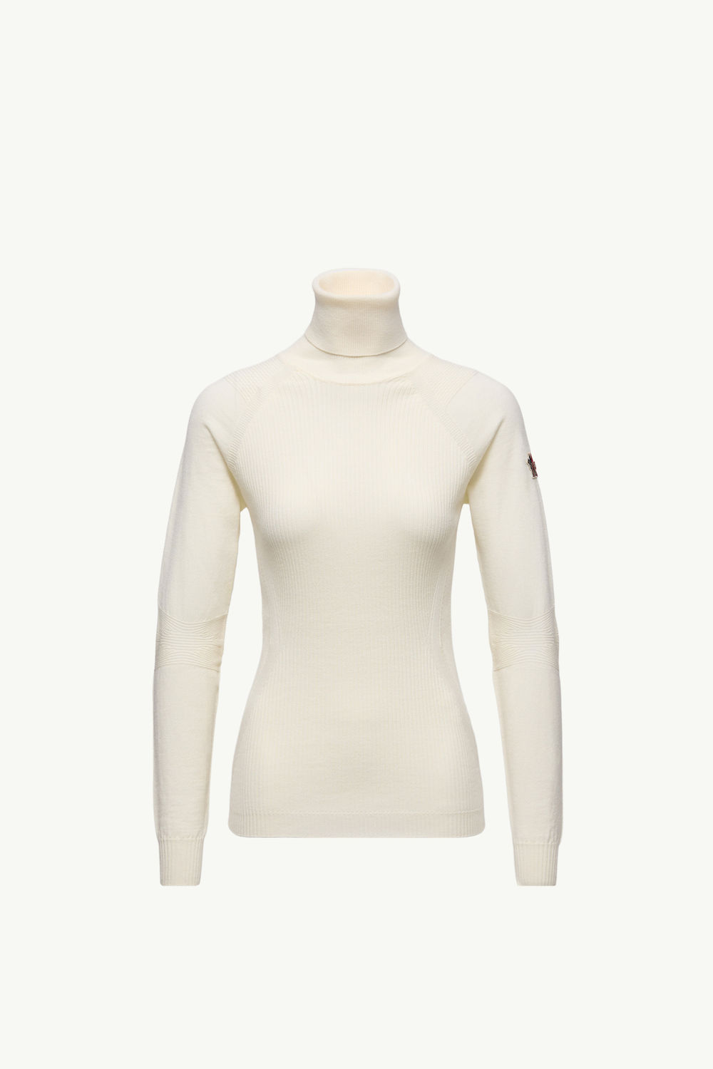 Wool Blend Polo Neck Jumper Women White Moncler 2