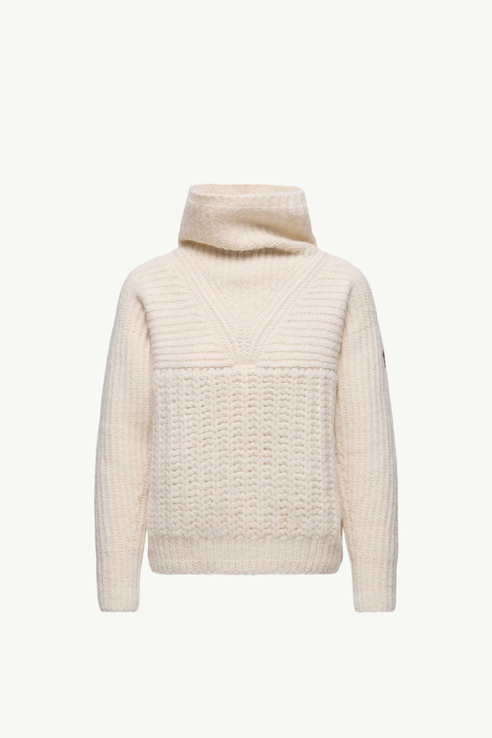 Alpaca Blend Polo Neck Jumper Women White Ivory Moncler 2