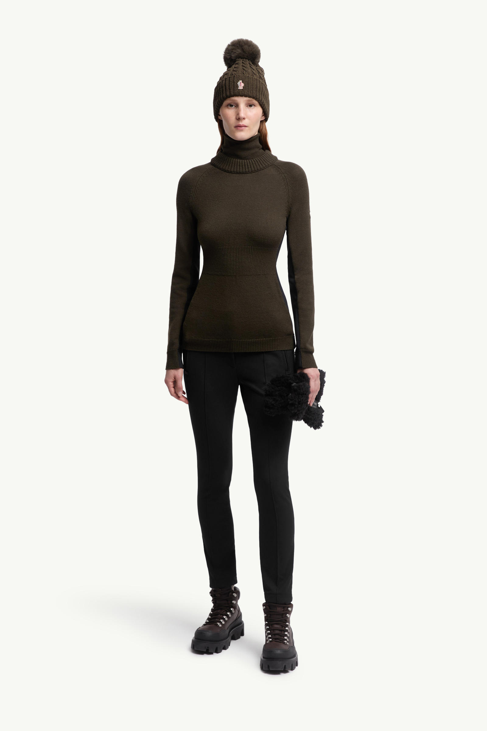 Wool Turtleneck Jumper Women Dark Green Moncler 0