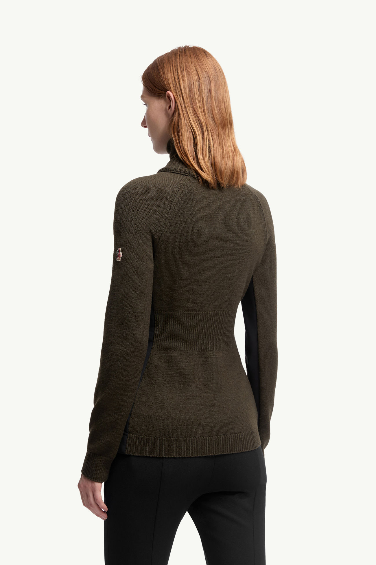 Rollkragenpullover aus Wolle Damen Dunkelgrün Moncler 4