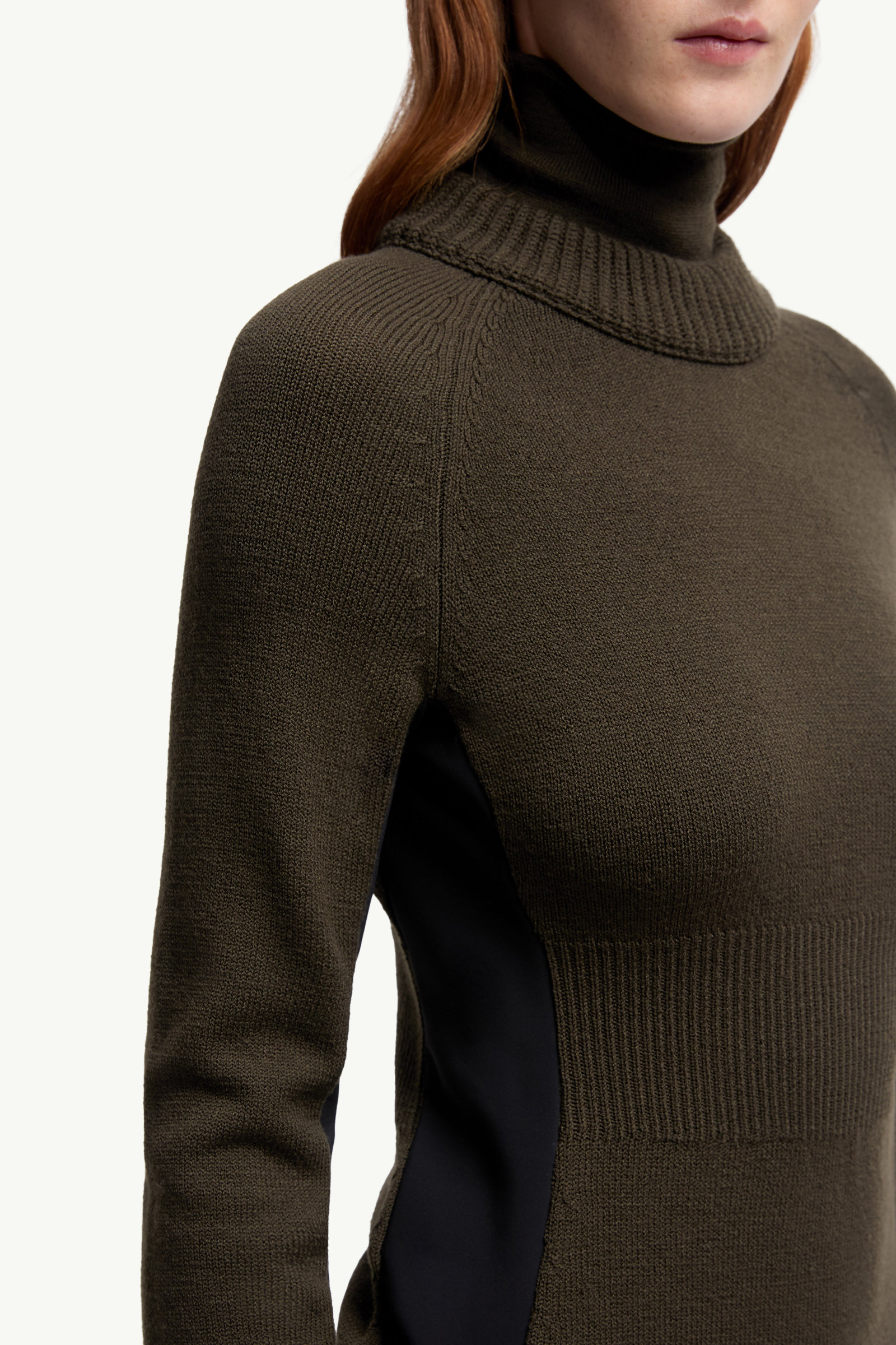 Wool Turtleneck Jumper Women Dark Green Moncler 5