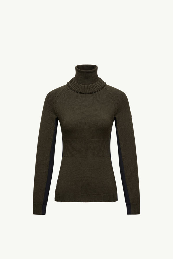 Maglione dolcevita in lana Donna Verde Scuro Moncler 2