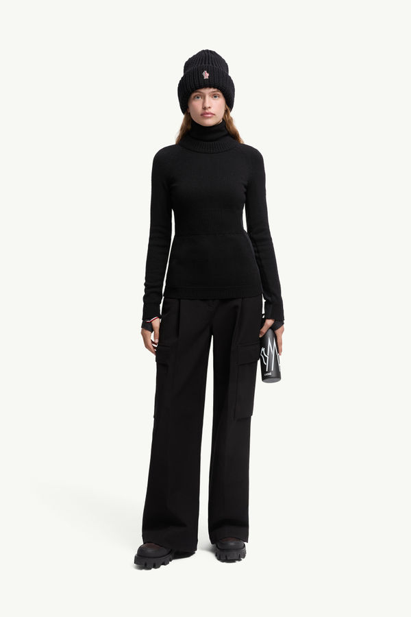 Maglione dolcevita in lana Donna Nero Moncler 0