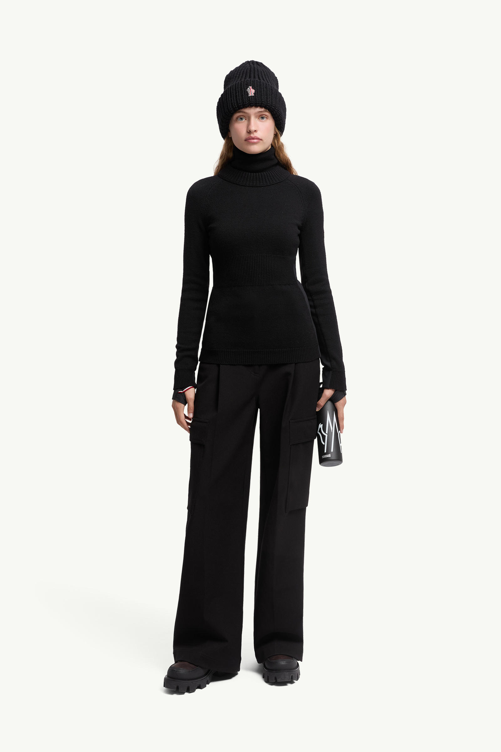 Wool Turtleneck Jumper Women Black Moncler 0