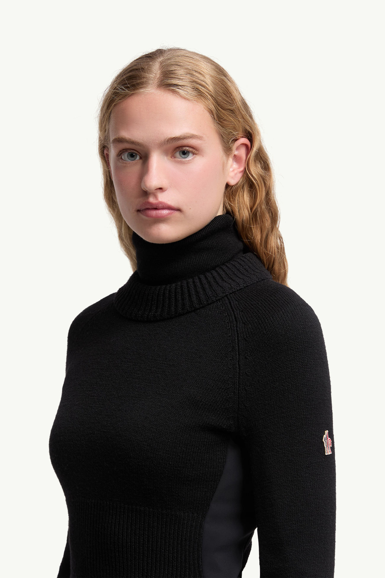 Wool Polo Neck Jumper Women Black Moncler 1