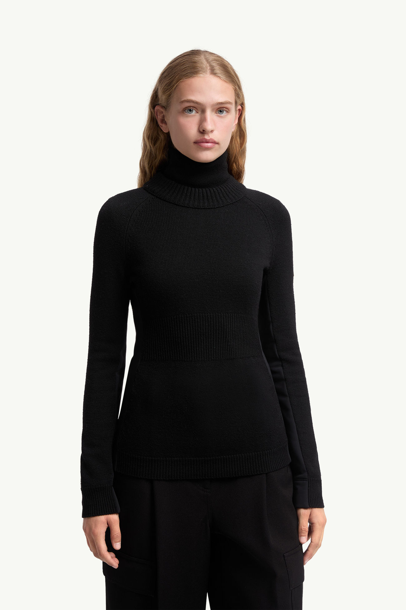 Wool Polo Neck Jumper Women Black Moncler 3
