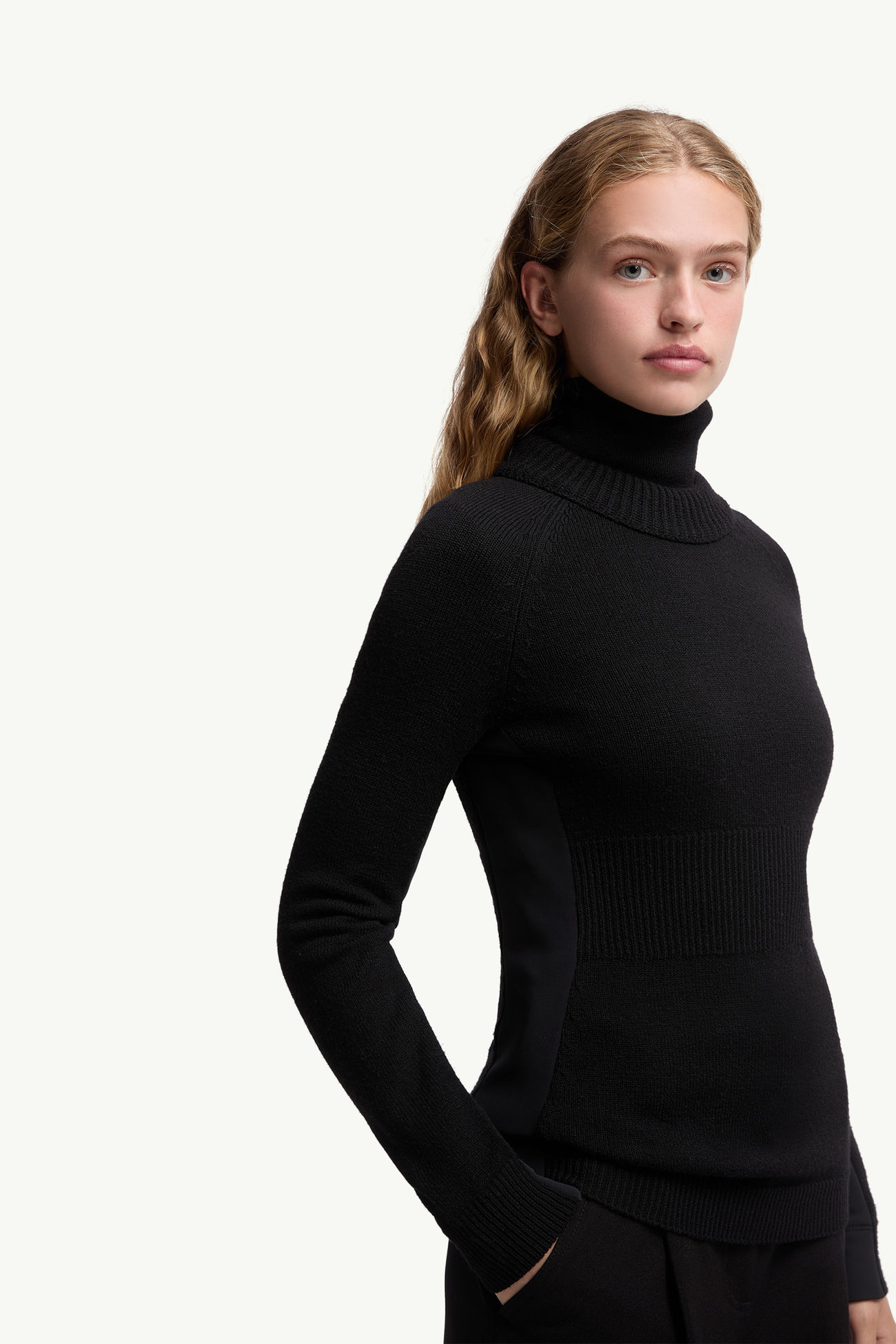 Wool Polo Neck Jumper Women Black Moncler 5