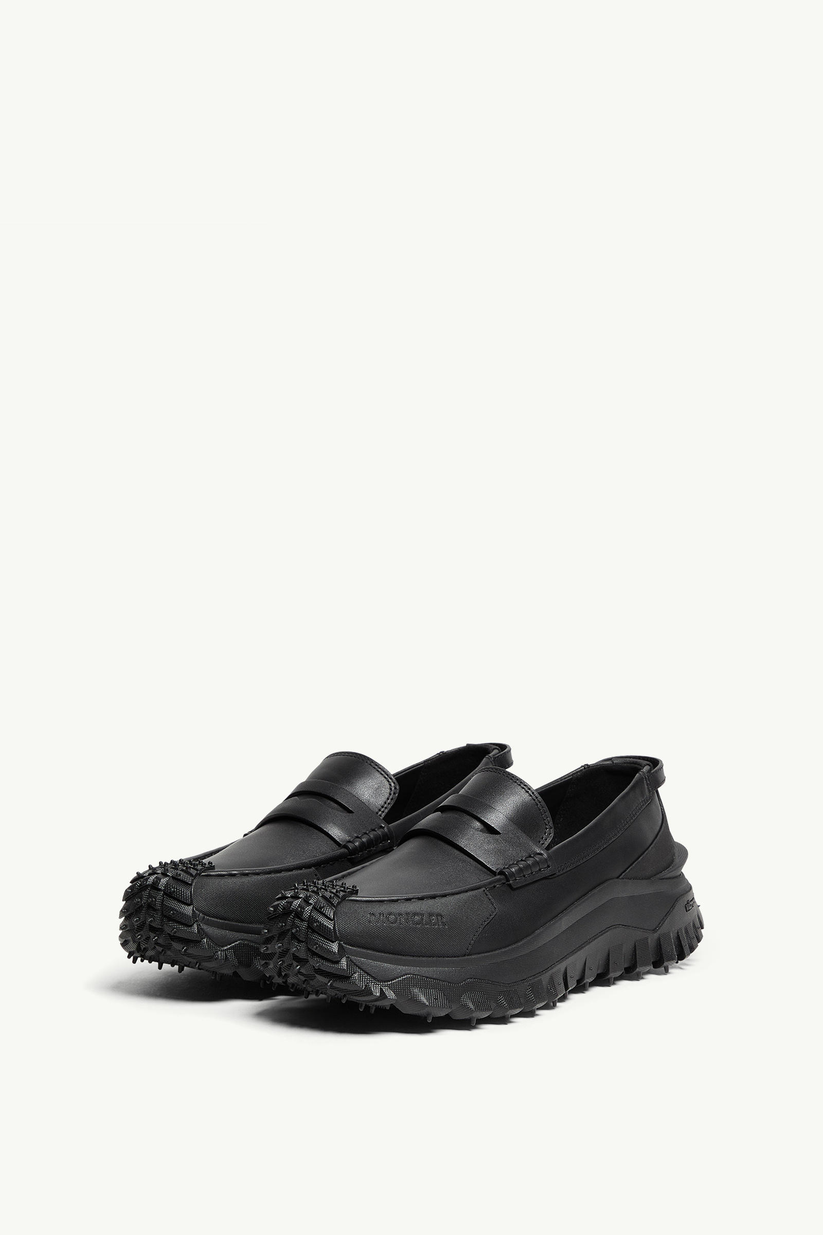 Trailgrip Leather Loafers Men Black Moncler 3