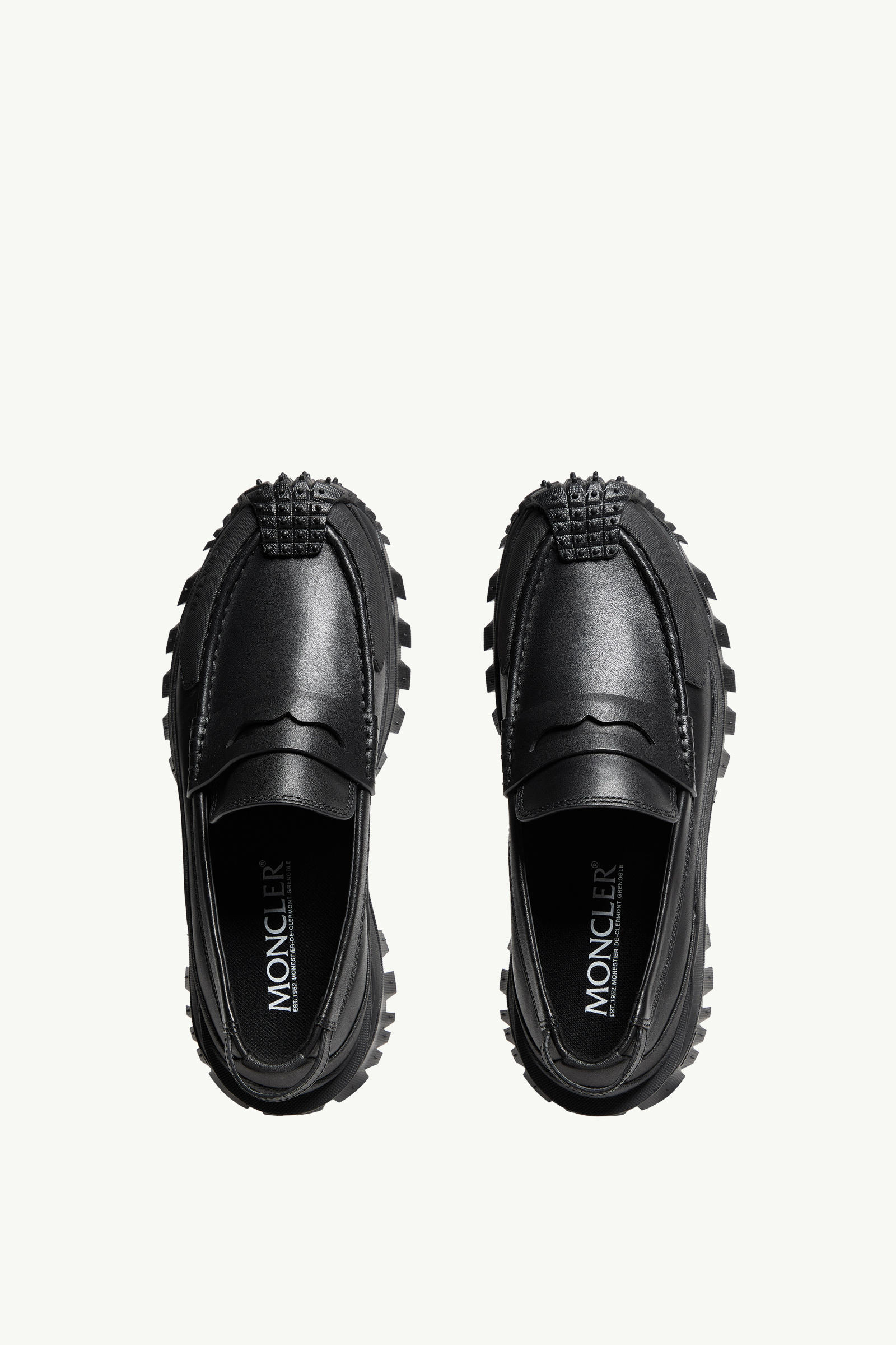 Trailgrip Leather Loafers Men Black Moncler 5