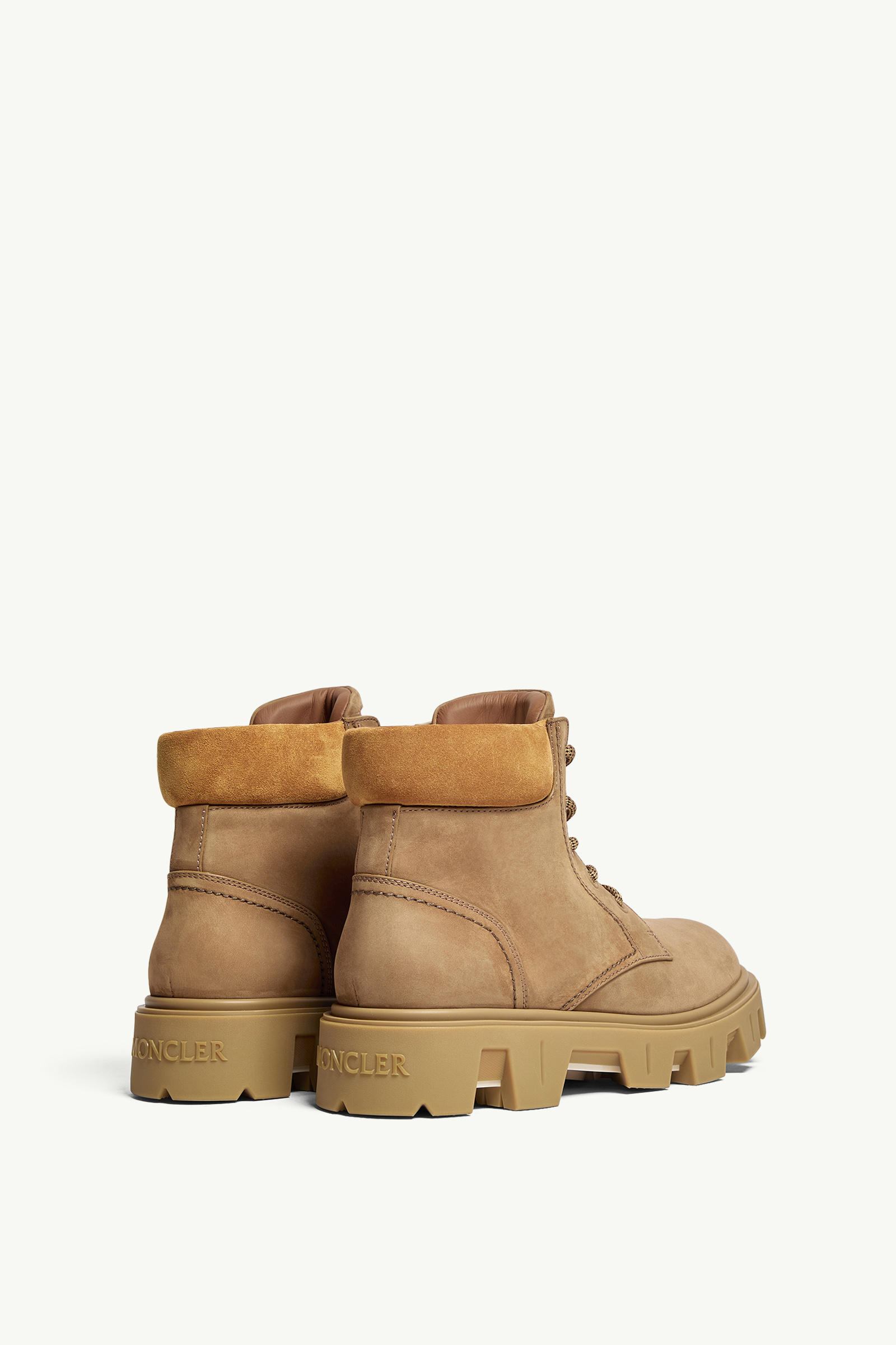 Peak City Nubuck & Suede Lace-Up Boots Men Khaki Moncler 4