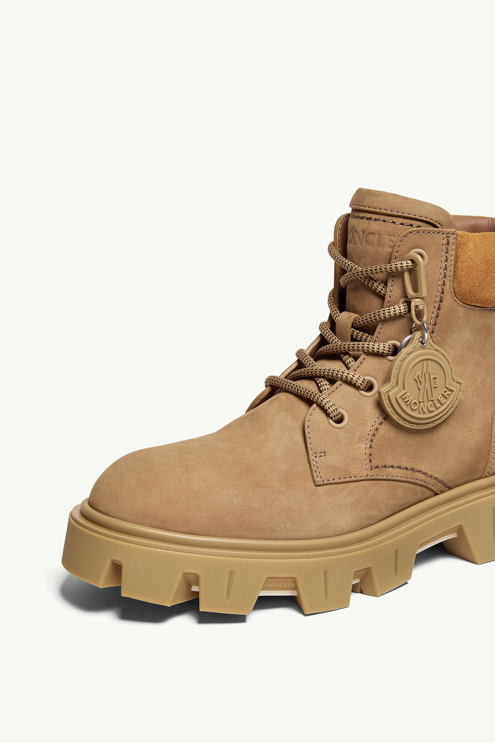 Peak City Nubuck & Suede Lace-Up Boots Men Khaki Moncler 6