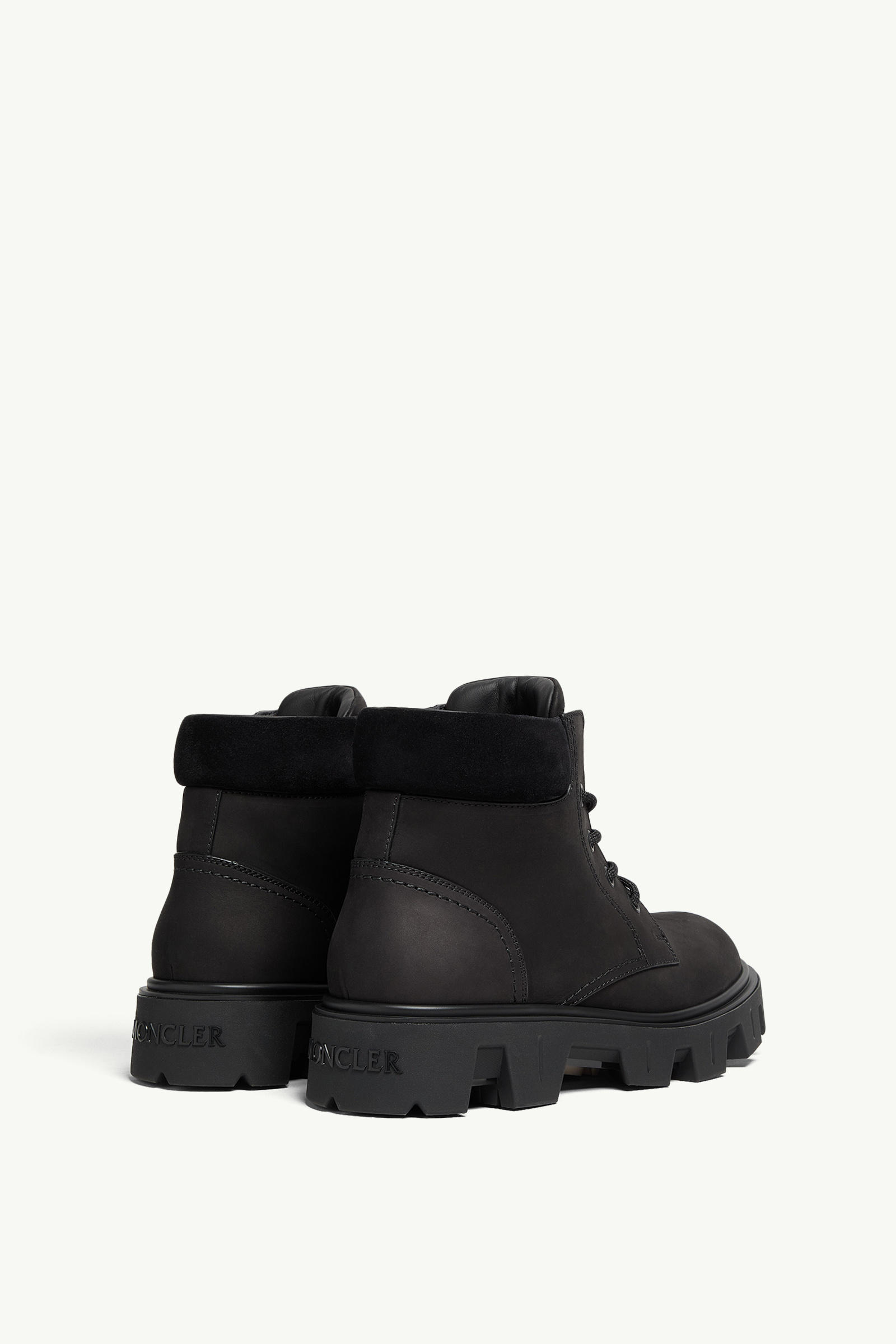Peak City Nubuck & Suede Lace-Up Boots Men Black Moncler 4