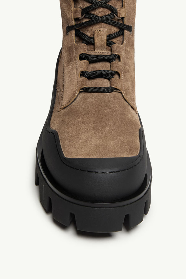 Peak Path Suede Lace-Up Boots Men Dark Brown Moncler 2