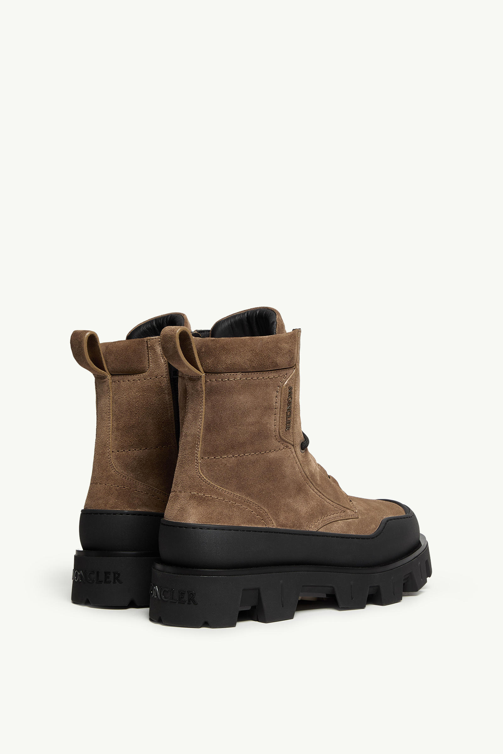 Peak Path Suede Lace-Up Boots Men Dark Brown Moncler 4