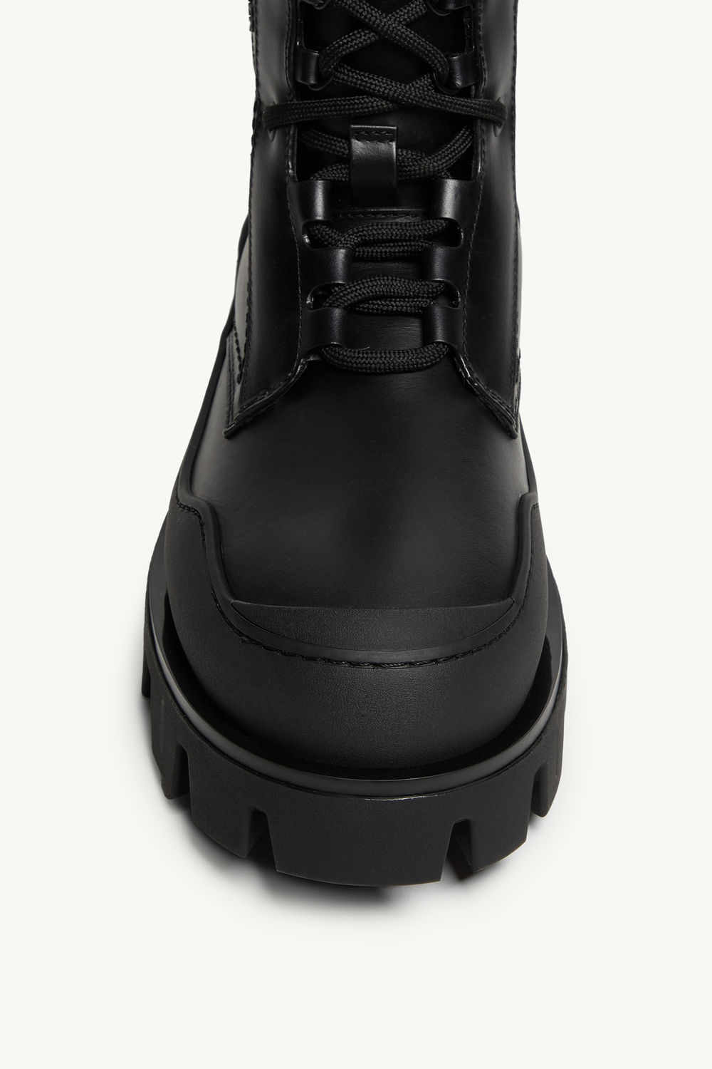 Peak Path Leather Lace-Up Boots Men Black Moncler 2