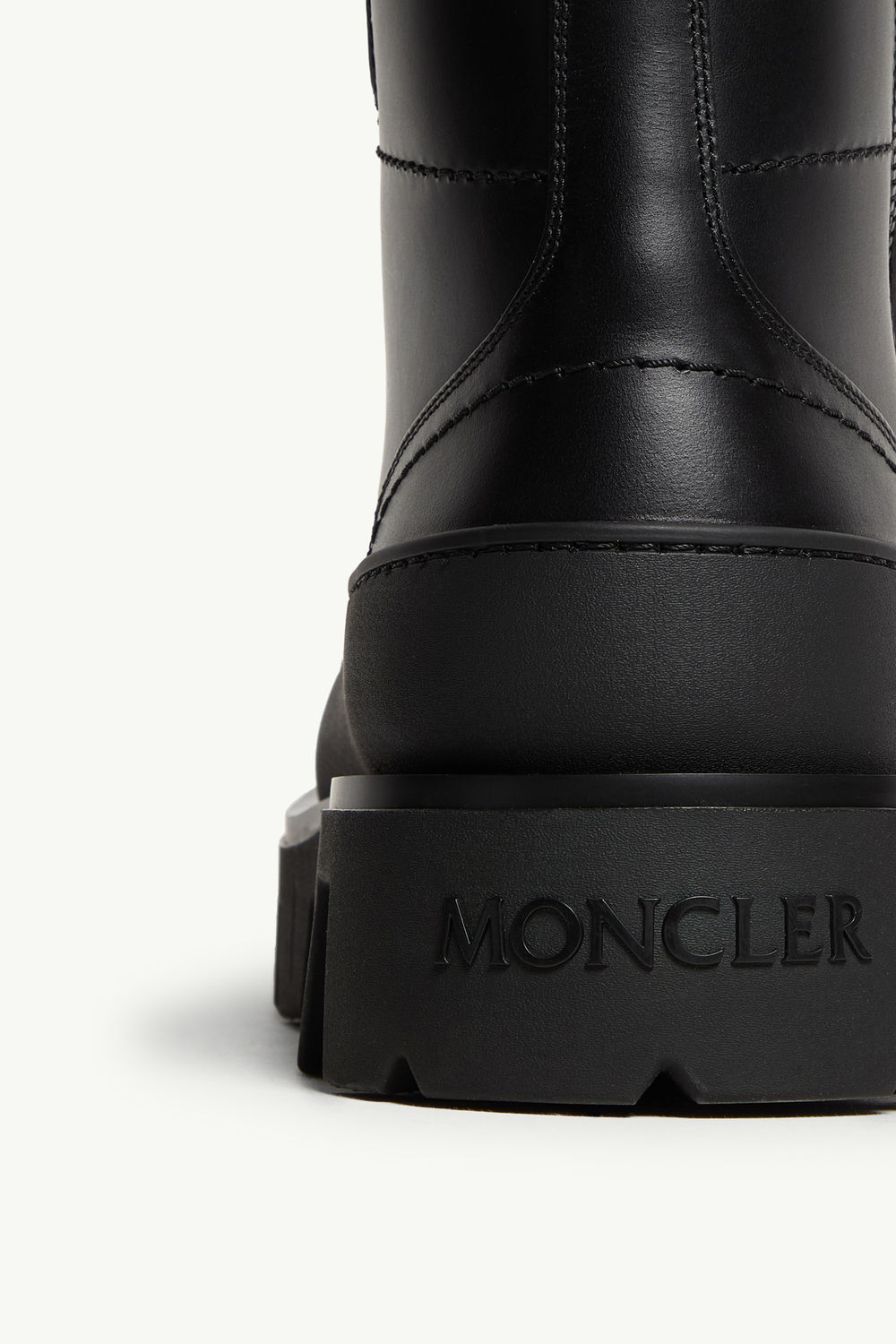 Peak Path Leather Lace-Up Boots Men Black Moncler 6