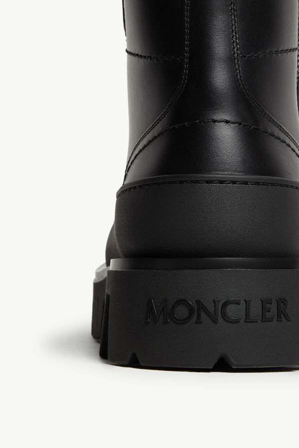 Peak Path Leather Lace-Up Boots Men Black Moncler 6