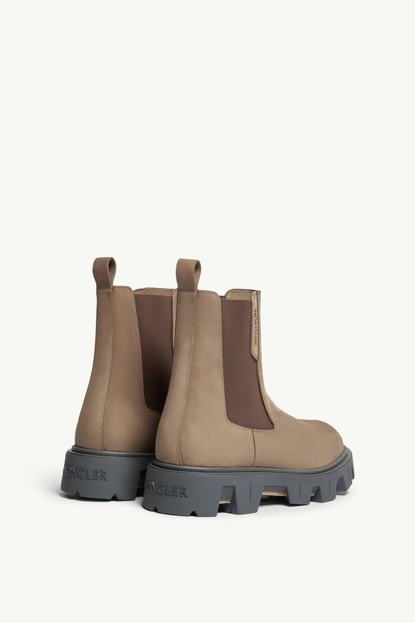 Peak City Nubuck Chelsea Boots Men Light Brown Moncler 4