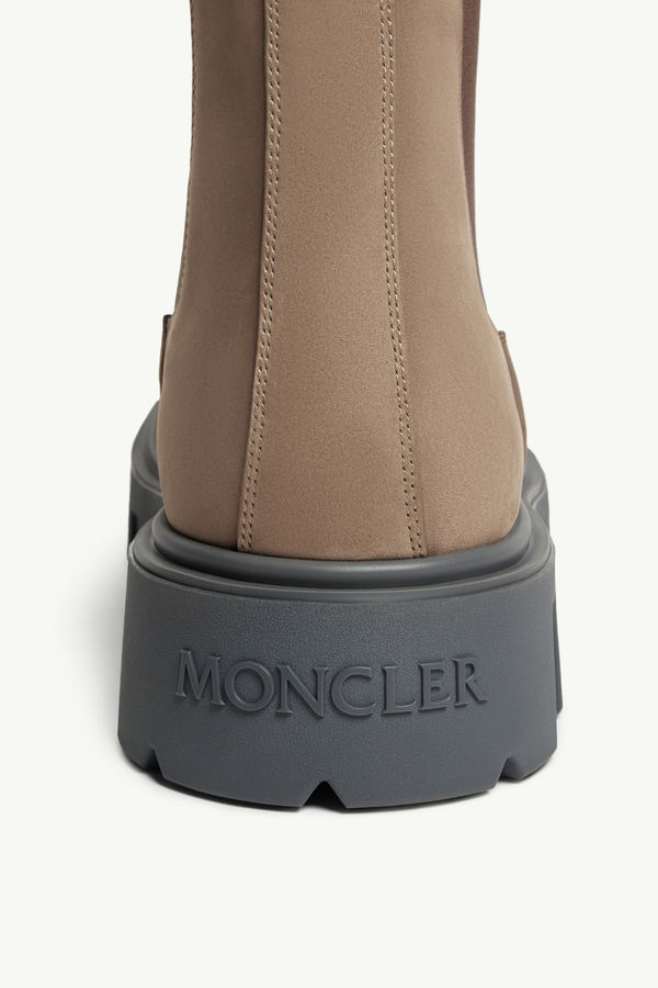 Peak City Nubuck Chelsea Boots Men Light Brown Moncler 6