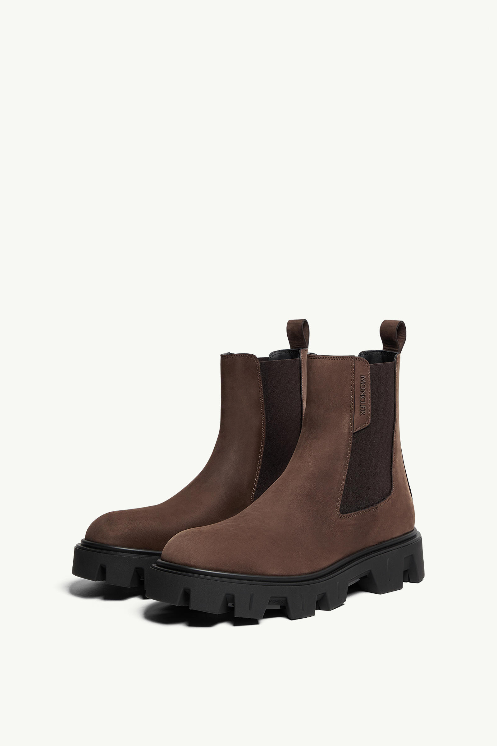 Peak City Nubuck Chelsea Boots Men Brown Moncler 3