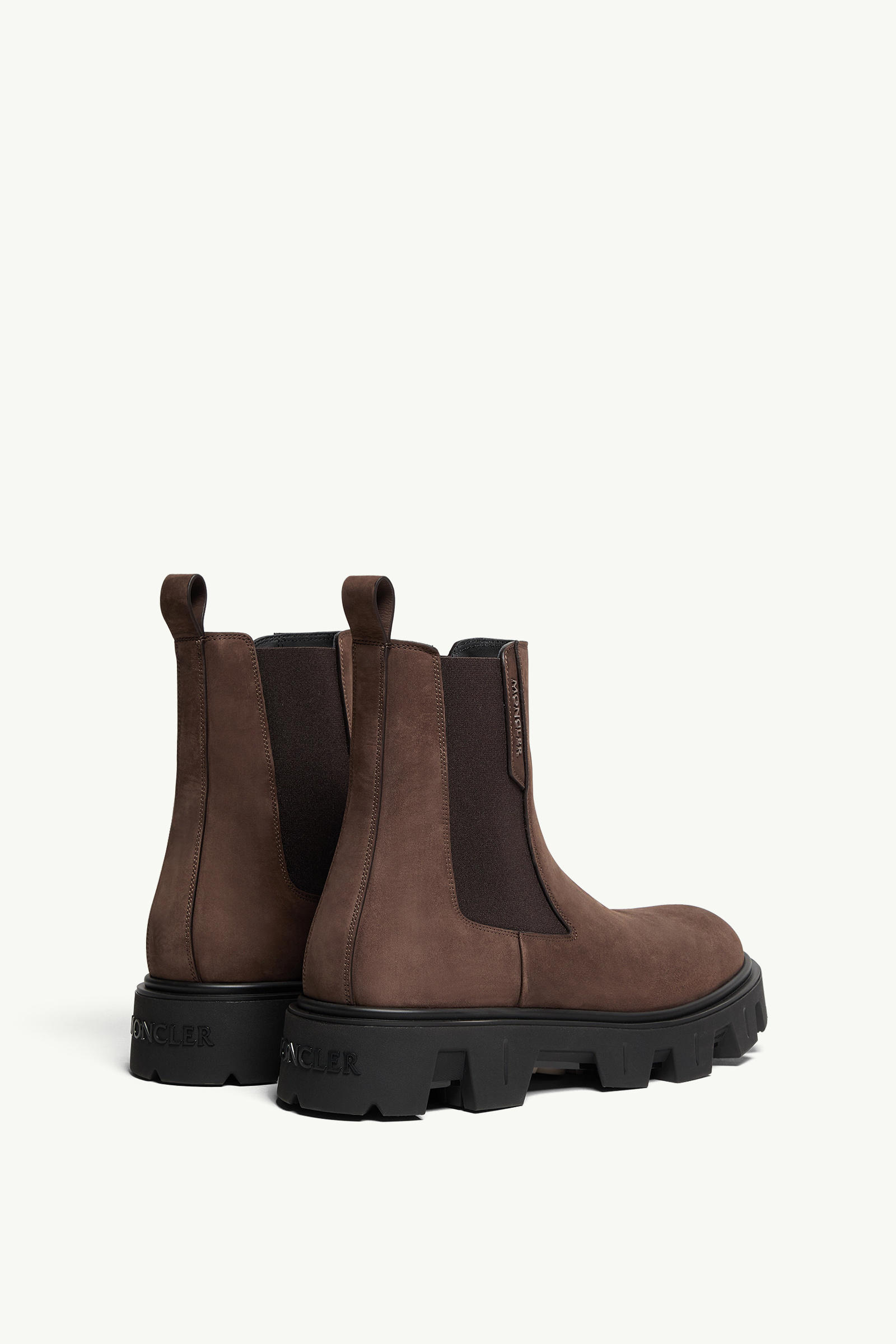 Peak City Nubuck Chelsea Boots Men Brown Moncler 4